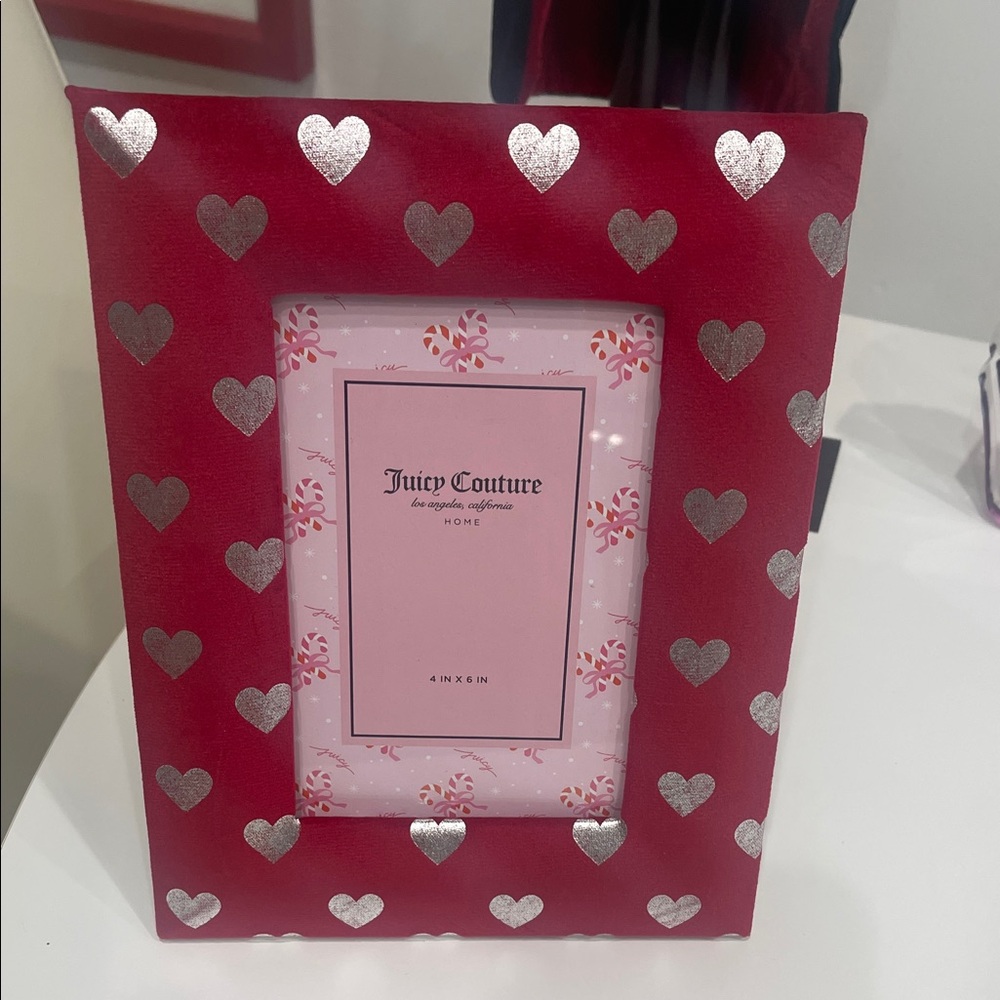 Juicy Couture Red Picture Frame with Silver Hearts